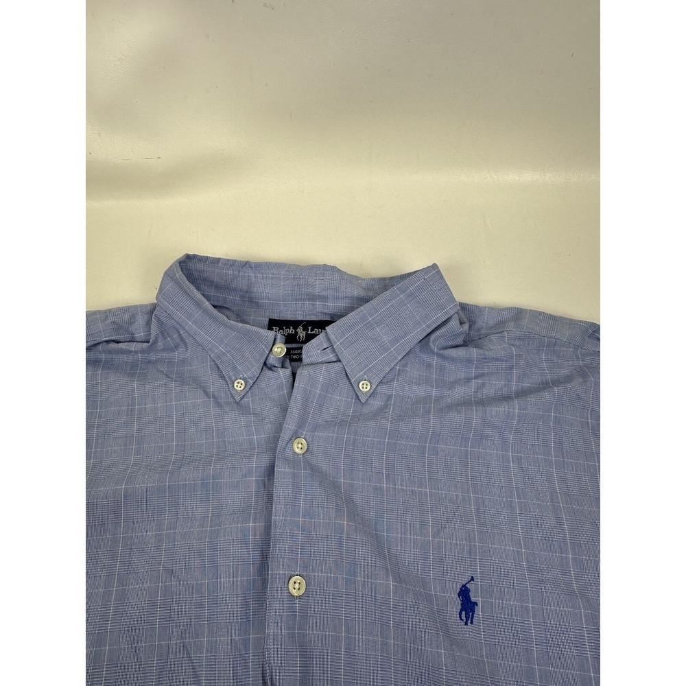 Polo Ralph Lauren Marlowe Plaid Long Sleeve Button Shirt Blue Size XXL - Picture 3 of 5